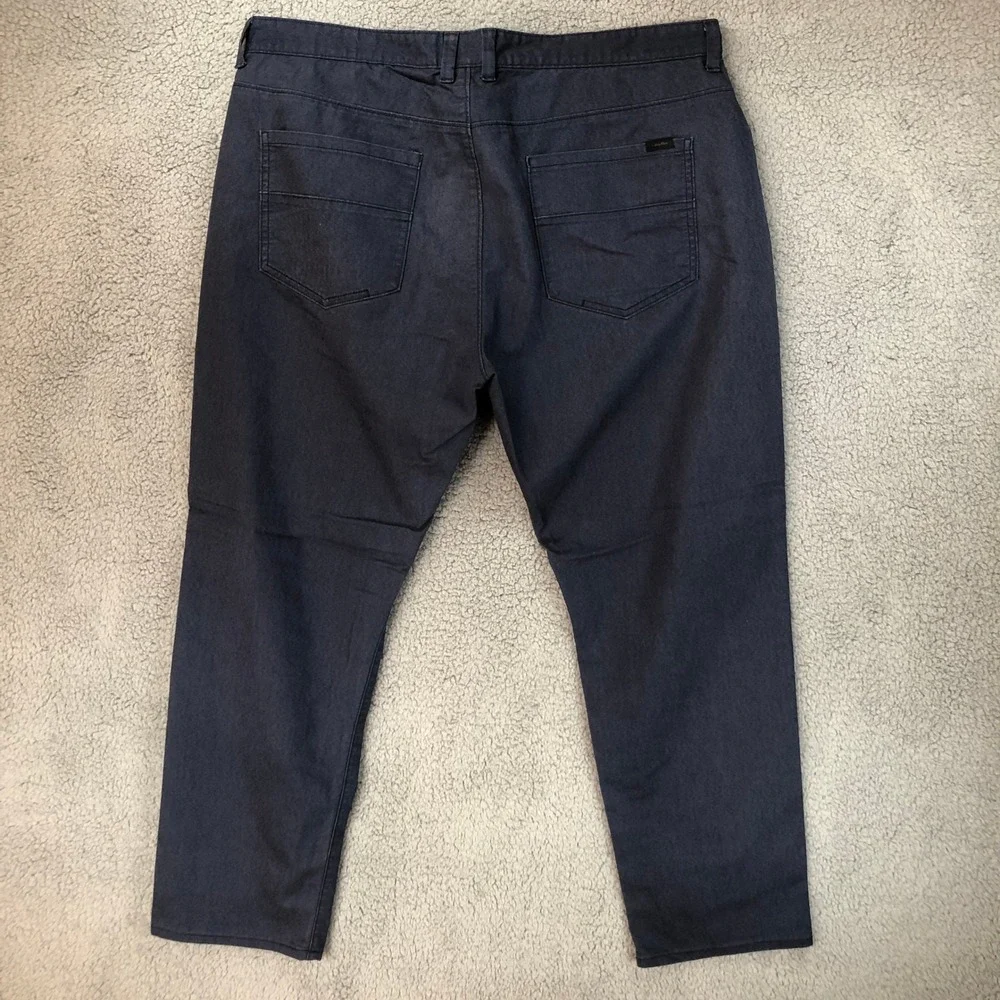 Calvin Klein Mens Slim Fit 5 Pocket Pants Navy Blue 38x30 Cotton Blend Trousers